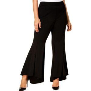 INC International Concepts Curvy Flared High Low Dress Pants Black NWT Ruffle